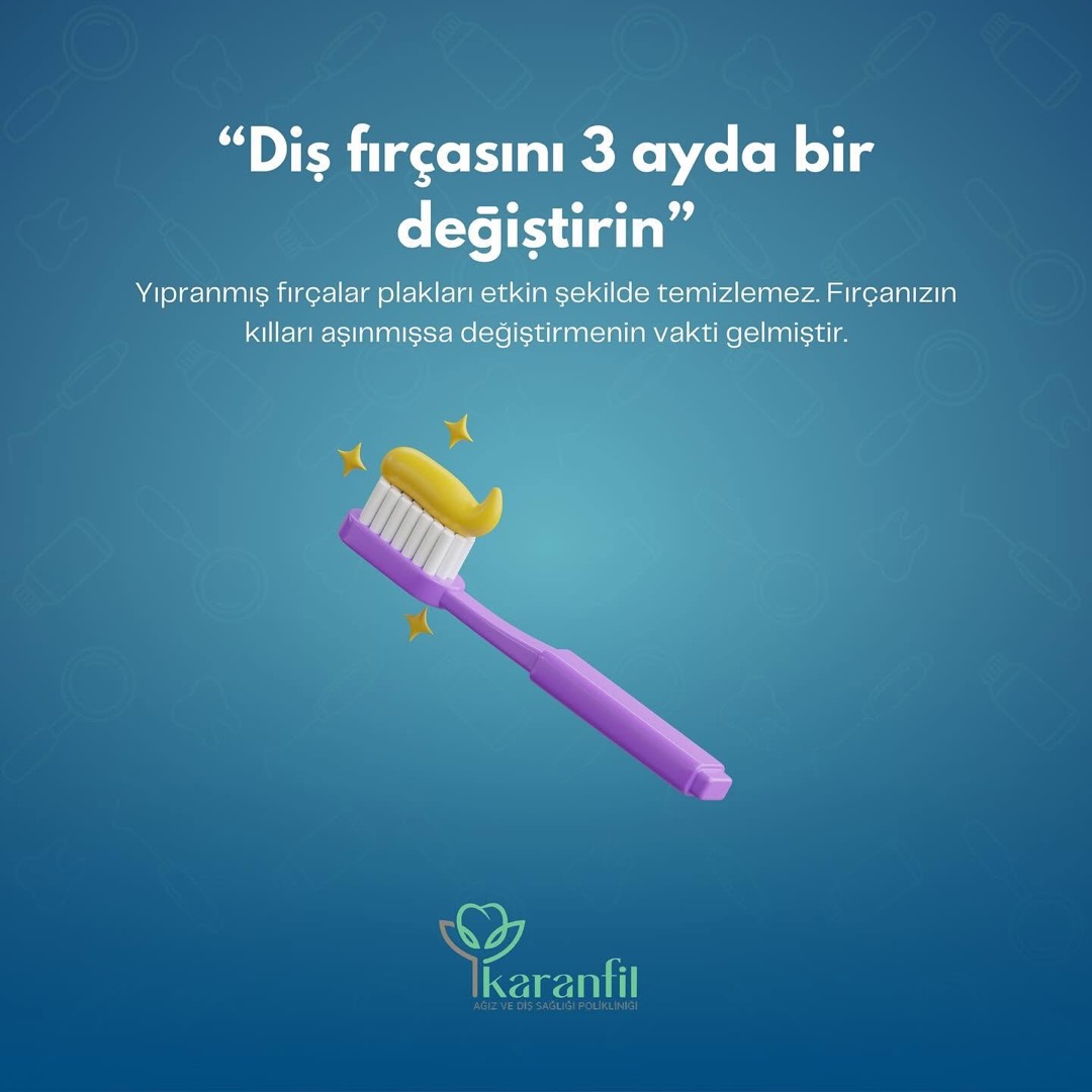 İpucu: Diş fırçanızı 3 ayda bir değiştirin